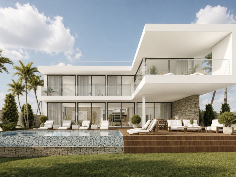 Hermosa villa de nueva construcción con vistas al mar y licencia de alquiler vacacional en Cala Vinyes - Cala Vinyes - 5 Dormitorios, 370 m²