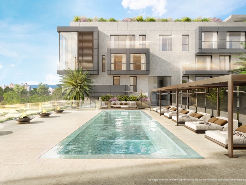 Nybyggeriprojekt i Palma med pool, elevator, fitnesscenter, golfsimulator, biograf, spa og fællesbåd - Palma de Mallorca - 2 Soveværelser, 65.36 m²